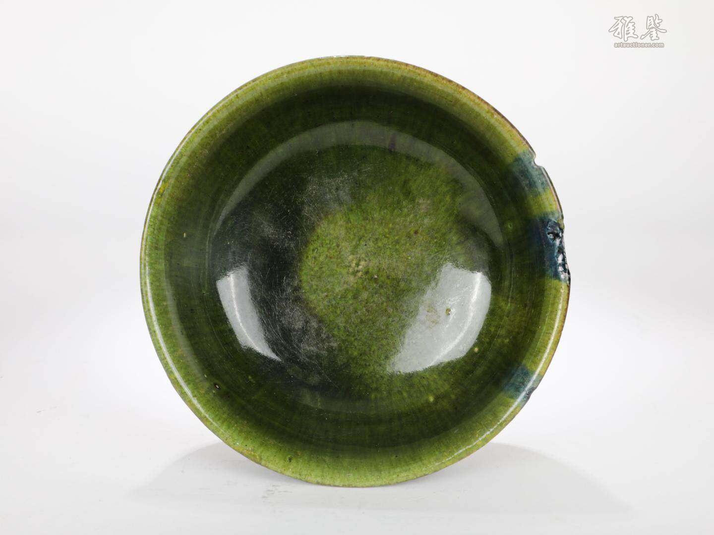 7-10世紀 三彩藍斑碗